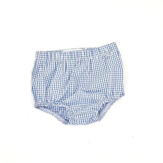 Blue Windowpane Diaper Cover