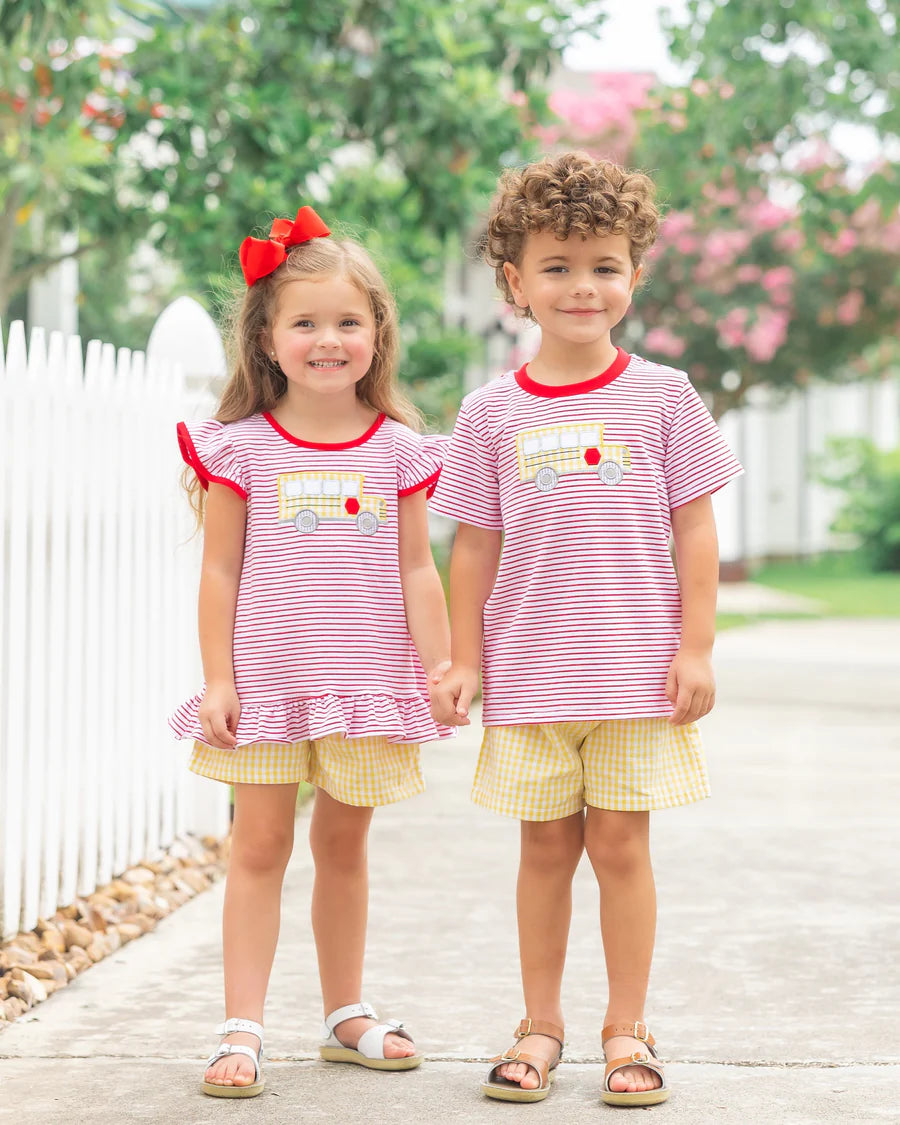 Jellybean Bus Stop Ruffle Short Set