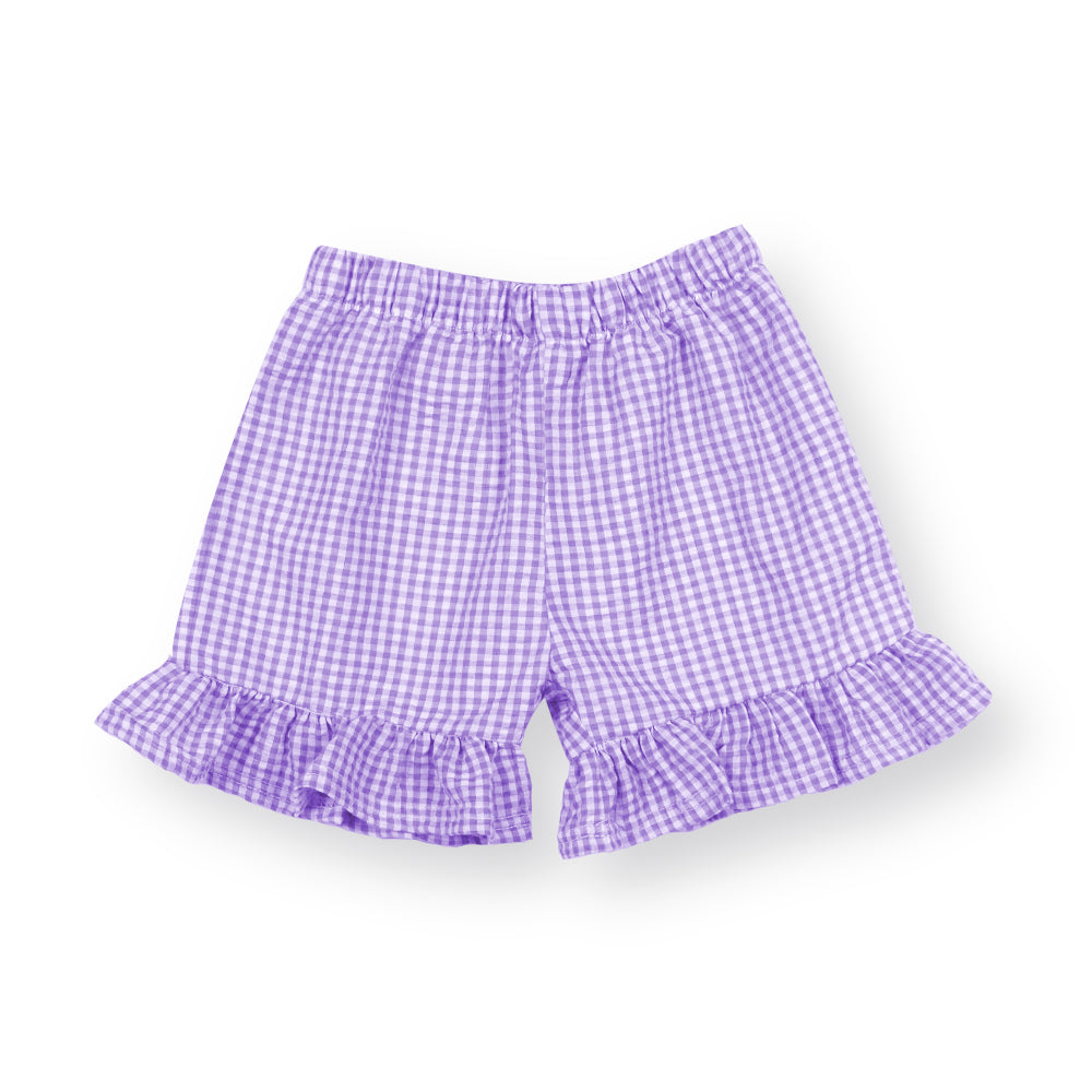 Purple Gingham Seersucker Shorts