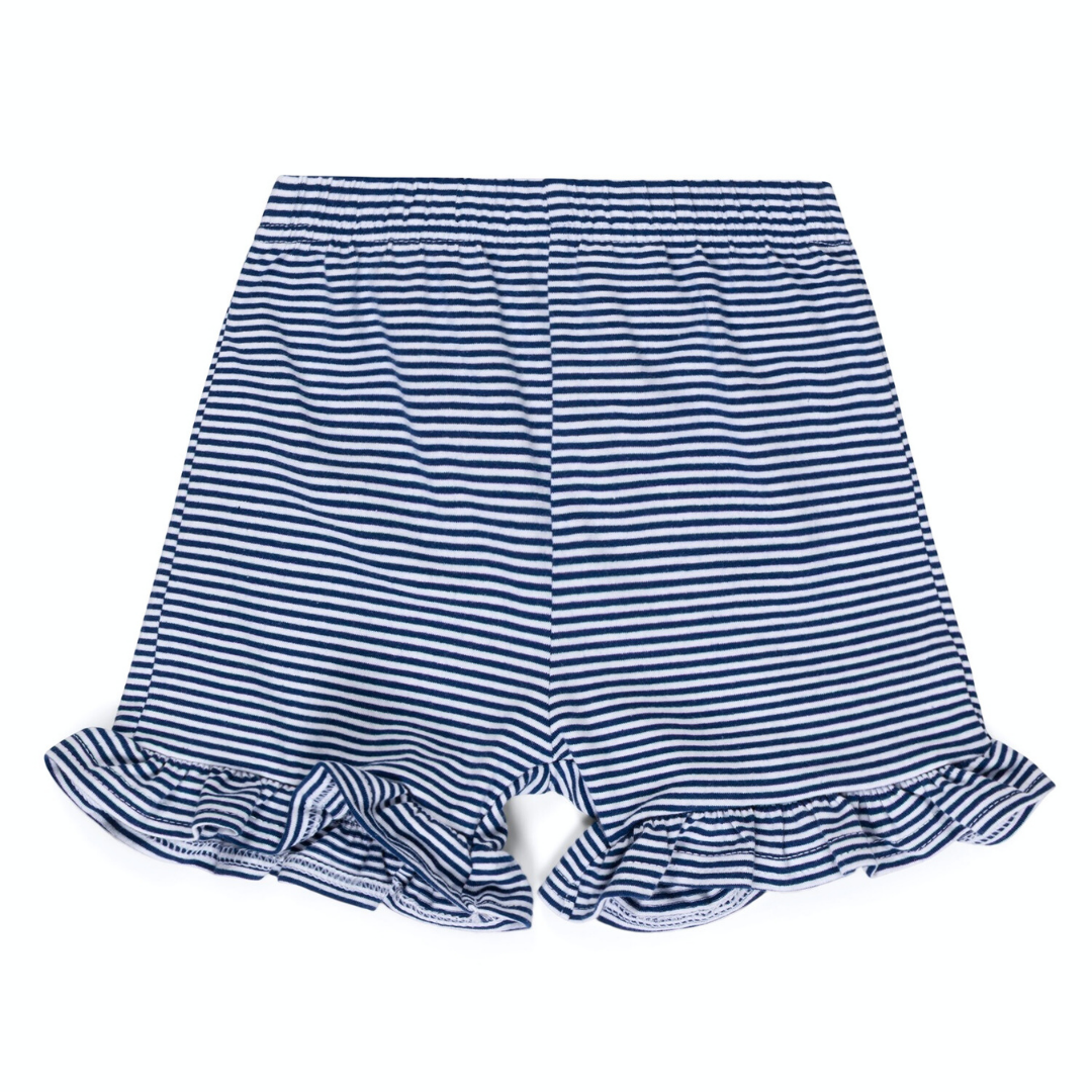 Navy & White Stripe Knit Shorts