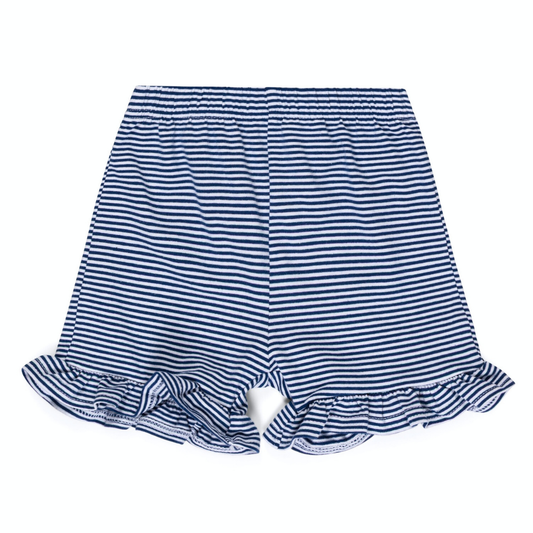 Navy & White Stripe Knit Shorts